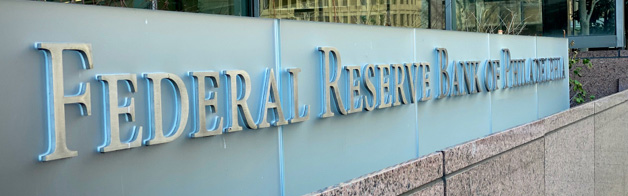 Sign reading "Federal Reserve Bank of Philadelphia"