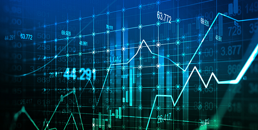 A blue and green line graph showcasing data.